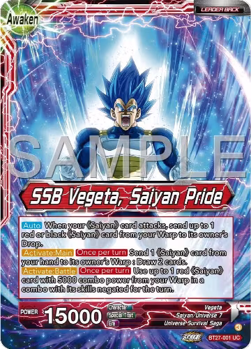 Vegeta // SSB Vegeta, Saiyan Pride (BT27-001), History of Z — DB Super card price