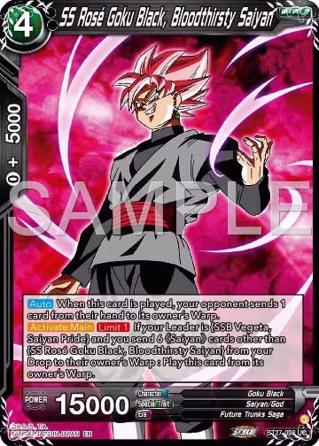 SS Rose Goku Black, Bloodthisty Saiyan (BT27-098), History of Z — DB Super card price
