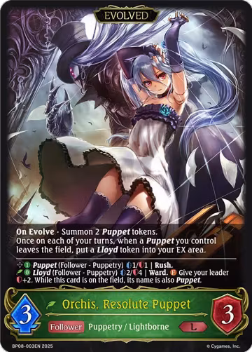 Orchis, Resolute Puppet // Orchis, Vengeful Puppet (BP08-003EN) — card price