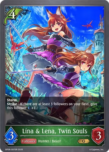 Lina & Lena, Twin Souls (BP08-007EN), Alterchaotica — Shadowverse card price