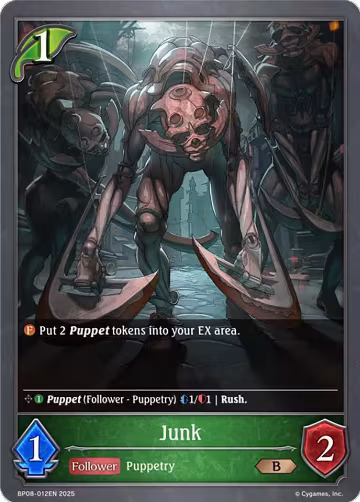 Junk (BP08-012EN), Alterchaotica — Shadowverse card price