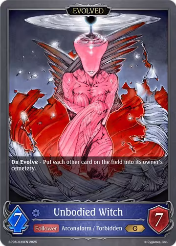 Unbodied Witch (Evolved) (BP08-039EN), Alterchaotica — Shadowverse card price