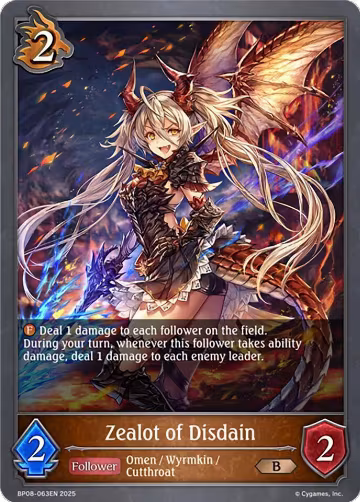 Zealot of Disdain (BP08-063EN), Alterchaotica — Shadowverse card price