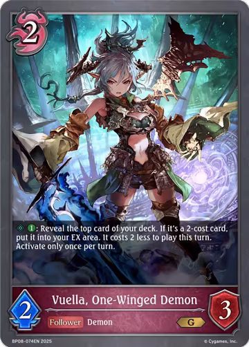 Vuella, One-Winged Demon (BP08-074EN), Alterchaotica — Shadowverse card price