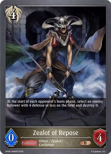 Zealot of Repose (BP08-098EN), Alterchaotica — Shadowverse card price