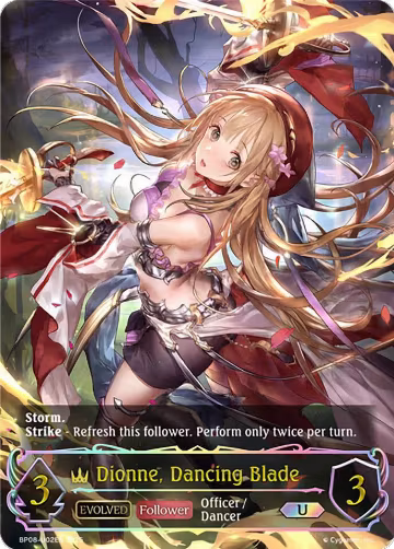 Dionne, Dancing Blade (Evolved) (U) (BP08-U02EN), Alterchaotica — Shadowverse card price