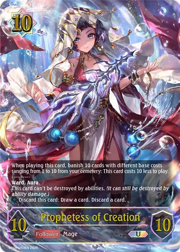 Prophetess of Creation (U) (BP08-U03EN), Alterchaotica — Shadowverse card price