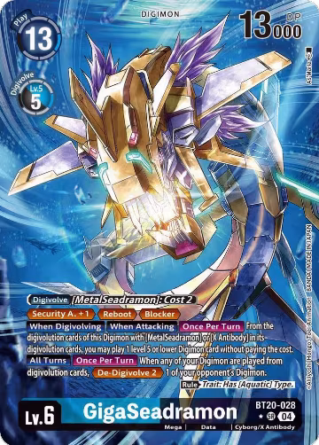 GigaSeadramon (Alternate Art) (BT20-028 SR), Release Special Booster 2.5 — Digimon card price