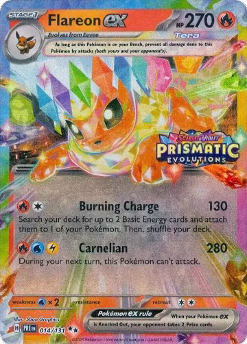Flareon ex - 014/131 (Prismatic Evolutions Stamp) (014/131), Miscellaneous Cards & Products — Pokémon card price