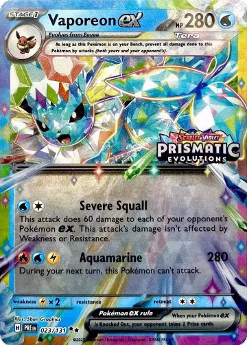 Vaporeon ex - 023/131 (Prismatic Evolutions Stamp) (023/131), Miscellaneous Cards & Products — Pokémon card price