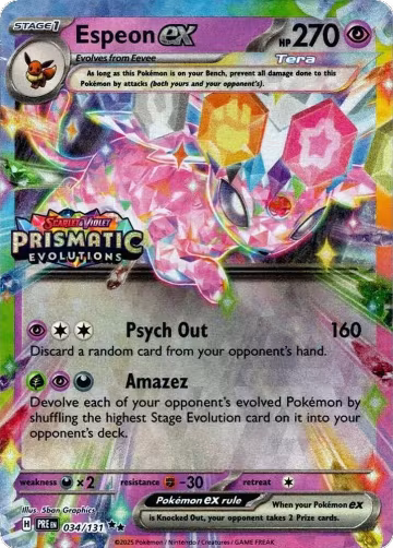 Espeon ex - 034/131 (Prismatic Evolutions Stamp) (034/131), Miscellaneous Cards & Products — Pokémon card price