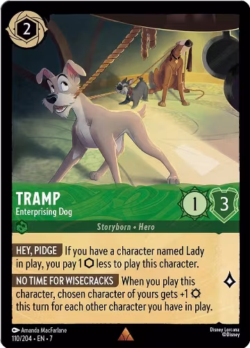Tramp - Enterprising Dog (110/204), Archazia's Island — Lorcana card price