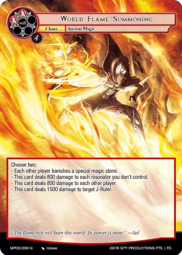World Flame Summoning (MP02-099 N), Masterpiece Collection 02 "Fates Reunited!" — Force of Will card price