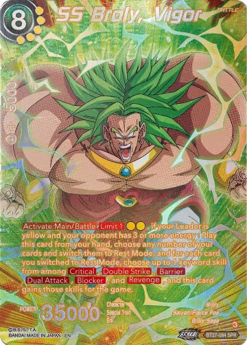 SS Broly, Vigor (SPR) (BT27-084), History of Z — DB Super card price