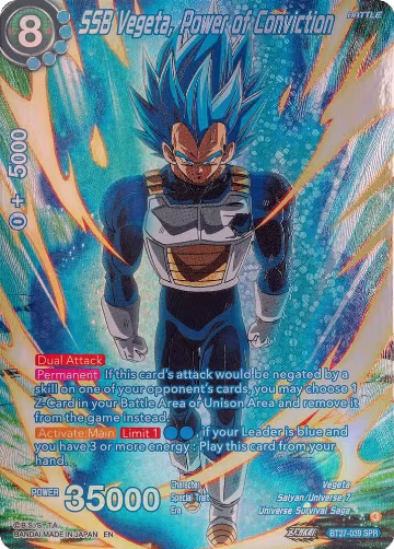 SSB Vegeta, Power of Conviction (SPR) (BT27-039), History of Z — DB Super card price