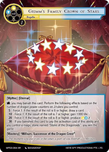 Grimm's Family Crown of Stars (MP02-064 SR), Masterpiece Collection 02 "Fates Reunited!" — Force of Will card price