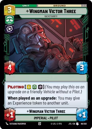 Wingman Victor Three - Backstabber (086/262), Jump to Lightspeed — Star Wars card price