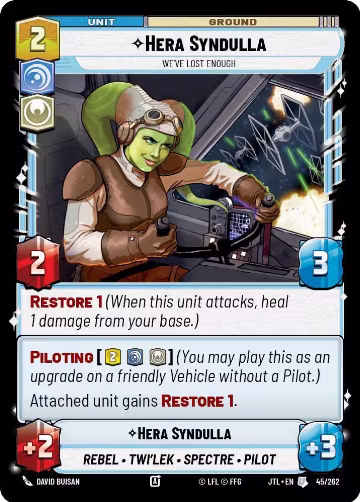 Hera Syndulla - We've Lost Enough (045/262), Jump to Lightspeed — Star Wars card price