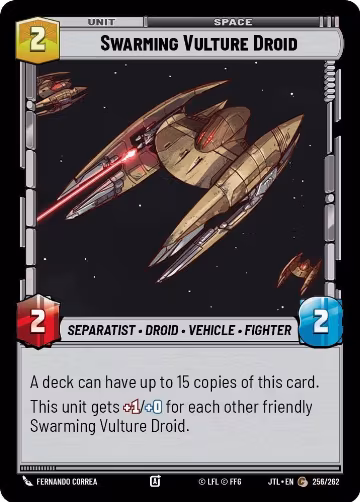 Swarming Vulture Droid (256/262), Jump to Lightspeed — Star Wars card price