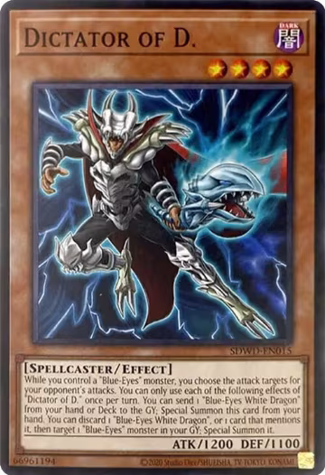 Dictator of D. (Unlimited Misprint) (SDWD-EN015), Structure Deck: Blue-Eyes White Destiny — Yu-Gi-Oh! card price