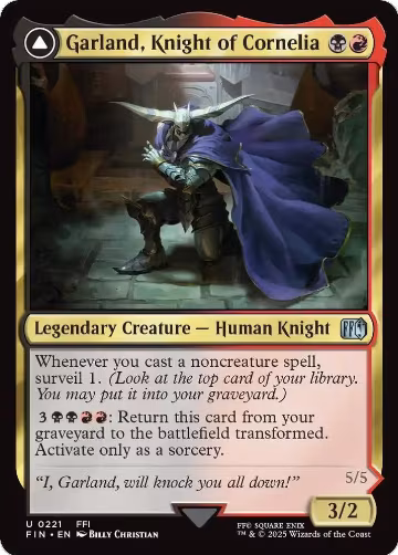 Garland, Knight of Cornelia (221), FINAL FANTASY — Magic card price