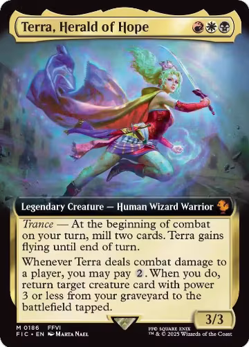 Terra, Herald of Hope (Extended Art) (186), Commander: FINAL FANTASY — Magic card price