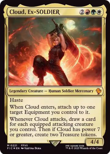 Cloud, Ex-SOLDIER (Surge Foil) (221), Commander: FINAL FANTASY — Magic card price