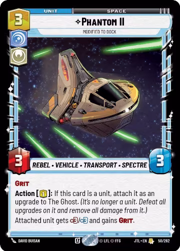 Phantom II - Modified to Dock (050/262), Jump to Lightspeed — Star Wars card price