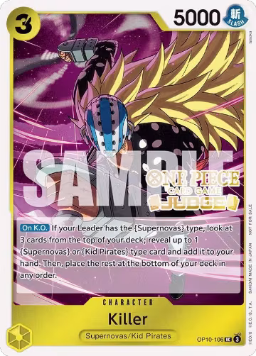 Killer (Judge Pack Vol. 5) (OP10-106), One Piece Promotion Cards — One Piece card price