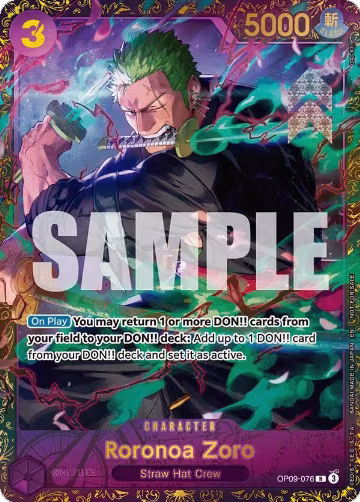 Roronoa Zoro (Championship 25-26 Regionals Season 1) (OP09-076), One Piece Promotion Cards — One Piece card price
