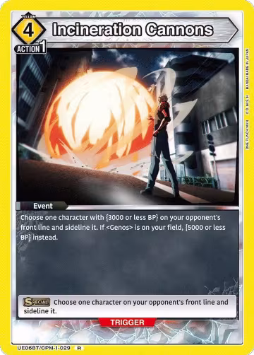 Incineration Cannons (UE06BT/OPM-1-029), One Punch Man — Union Arena card price