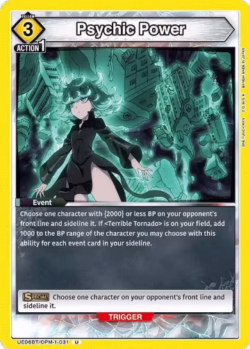 Psychic Power (UE06BT/OPM-1-031), One Punch Man — Union Arena card price