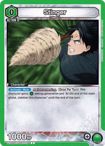 Stinger (UE06BT/OPM-1-036), One Punch Man — Union Arena card price