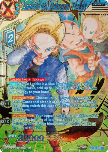 Android 18, Unknown Threat (Gold-Stamped) (BT27-028), History of Z — DB Super card price