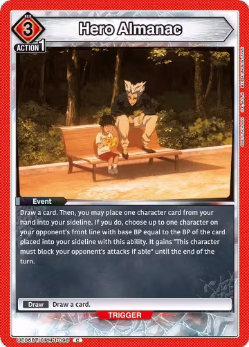 Hero Almanac (UE06BT/OPM-1-098), One Punch Man — Union Arena card price