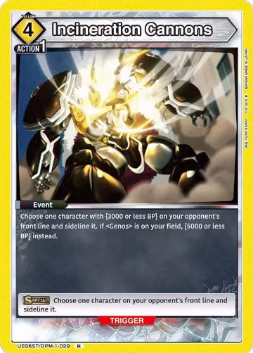 Incineration Cannons (UE06ST/OPM-1-029), One Punch Man Starter Deck — Union Arena card price
