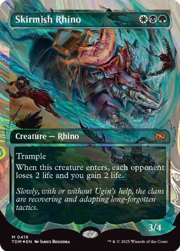 Skirmish Rhino (Showcase) (Halo Foil) (418), Tarkir: Dragonstorm — Magic card price