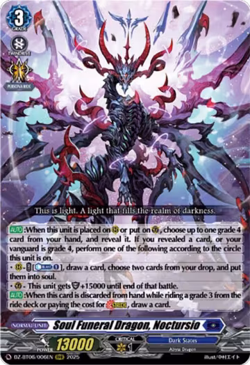 Soul Funeral Dragon, Noctursio (DZ-BT06/006EN), DZ-BT06: Generation Dragenesis — Vanguard card price