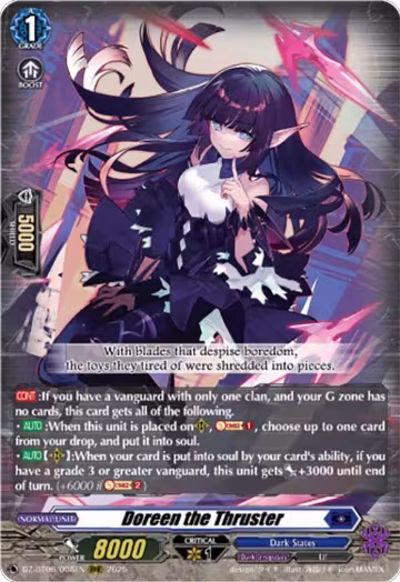 Doreen the Thruster (DZ-BT06/008EN), DZ-BT06: Generation Dragenesis — Vanguard card price