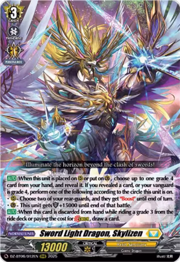 Sword Light Dragon, Skylizen (DZ-BT06/012EN), DZ-BT06: Generation Dragenesis — Vanguard card price