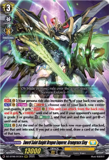 Sword Saint Knight Dragon Emperor, Gramgrace Sieg (DZ-BT06/013EN), DZ-BT06: Generation Dragenesis — Vanguard card price