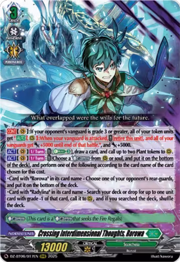 Crossing Interdimensional Thoughts, Rorowa (DZ-BT06/017EN), DZ-BT06: Generation Dragenesis — Vanguard card price