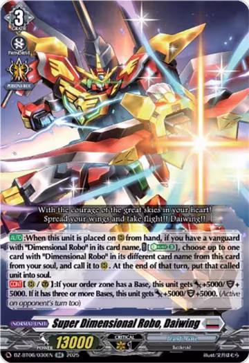 Super Dimensional Robo, Daiwing (DZ-BT06/030EN), DZ-BT06: Generation Dragenesis — Vanguard card price