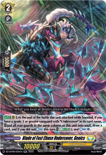 Blade of Fast Chase Undercover, Genics (DZ-BT06/035EN), DZ-BT06: Generation Dragenesis — Vanguard card price