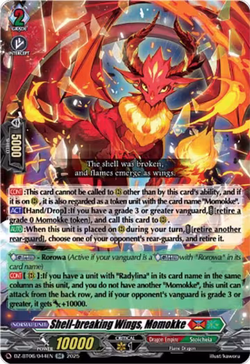 Shell-breaking Wings, Momokke (DZ-BT06/044EN), DZ-BT06: Generation Dragenesis — Vanguard card price