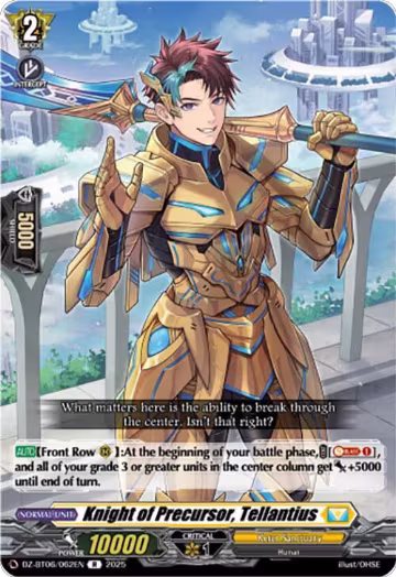Knight of Precursor, Tellantius (DZ-BT06/062EN), DZ-BT06: Generation Dragenesis — Vanguard card price