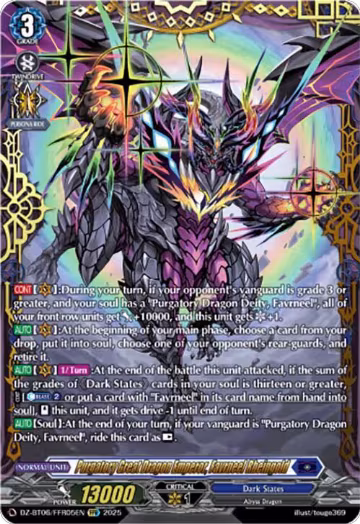 Purgatory Great Dragon Emperor, Favrneel Rheingold (FFR) (DZ-BT06/FFR05EN), DZ-BT06: Generation Dragenesis — Vanguard card price