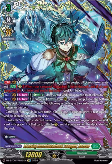 Crossing Interdimensional Thoughts, Rorowa (FFR) (DZ-BT06/FFR12EN), DZ-BT06: Generation Dragenesis — Vanguard card price
