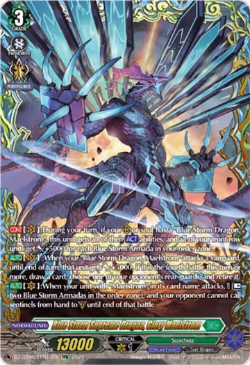 Blue Storm Supreme Dragon, Glory Maelstrom (FFR) (DZ-BT06/FFR13EN), DZ-BT06: Generation Dragenesis — Vanguard card price