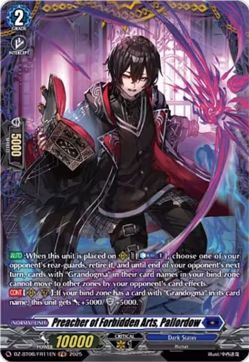 Preacher of Forbidden Arts, Pallordow (FR) (DZ-BT06/FR11EN), DZ-BT06: Generation Dragenesis — Vanguard card price